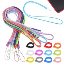8Pcs Stylish Lanyard with Silicone Rings for Securing Pens Keys and Id Cards