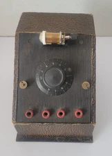 Vintage Crystal Radio Manufacturer Homebrew Wooden Plug in Detector