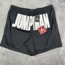 Nike Air Jordan Shorts Mens 4XL Black Mesh Basketball Jumpman Spell Out Workout