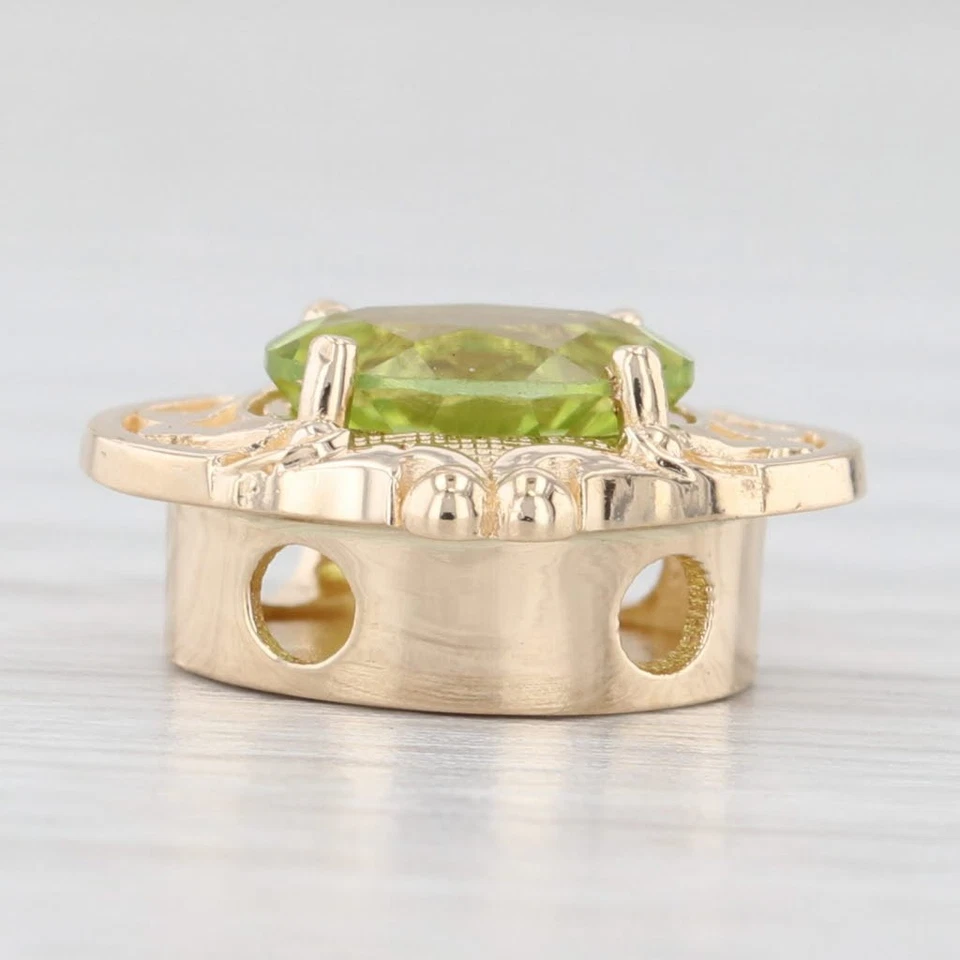 1.27ct Peridot Solitaire Slide Bracelet Charm 14k Yellow Gold Richard Glatter - Image 2 of 4