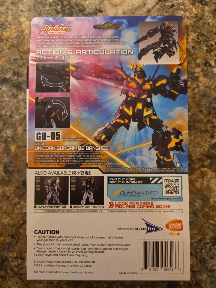 Figura de acción Bandai Gundam Universe RX-0 Unicorn Gundam 02 Banshee GU-05 NUEVO Foto 2 de 4