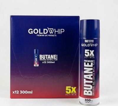 6 Cans - BUTANE Gas GOLD WHIP 5X refined  Lighter Refill Can Universal Tip