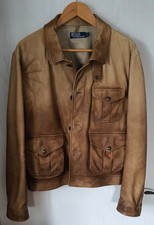 Schöne moddische Lederjacke von Polo Ralph Lauren Gr. XL, Hellbraun, NEUWERTIG