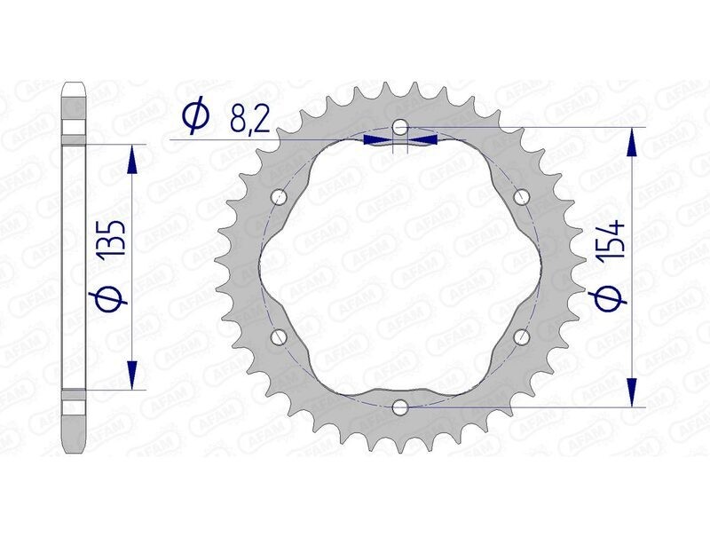 Couronne AFAM 51804 pas 520 pour optimiser la transmission sur circuit - 2