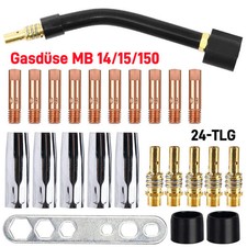 24tlg Verschleissteile Set MB 14/15/150 Stromdüse Gasdüse MIG/MAG Schweißzubehör