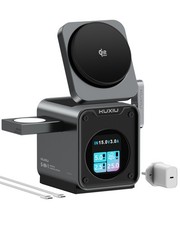 Estación de carga inalámbrica KU XIU D5,5 EN 1 para Apple Watch, iPhone 17-12, AirPods