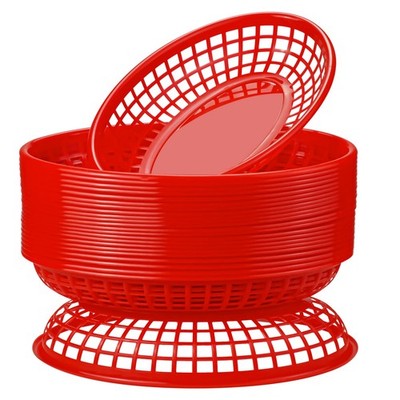 24 Pack Fast Food Baskets, Plastic Fast Food Restaurant Baskets, Bread Fry Baske