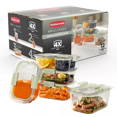 u*7様 Rubbermaid Premium 食品保存容器 12個セット Rubbermaid Brilliance 12pc Food Storage Container Set Sage Green