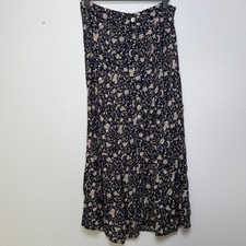 VTG 90s Sophisticated Fairy Grunge Button Front Skirt Small Whimsigoth Blue Tan