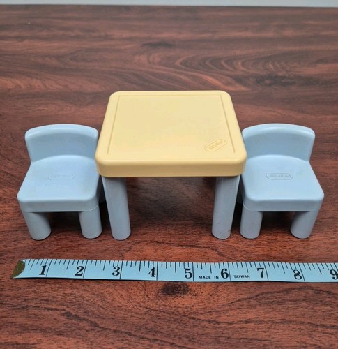 Little Tikes Dollhouse Furniture Toy Chest Bench & Table with Chairs Blue- Read - Picture 10 of 16