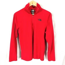 The North Face Polartec 1/4 ZIp Pullover Fleece Lightweight Red Men sz Small 