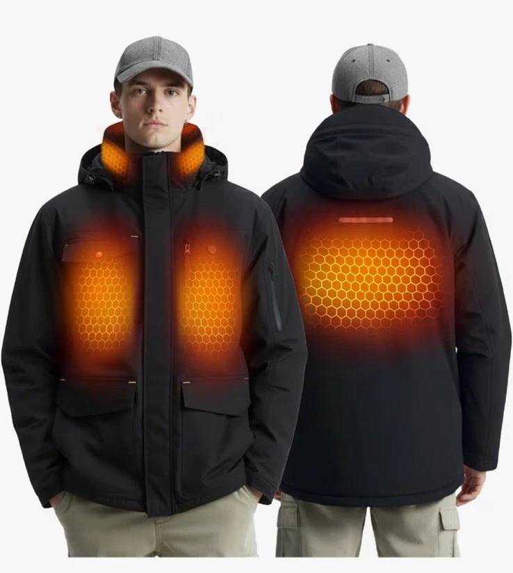 InoKraft Heated Jacket for Men with Rechargable Battery and USB-C Cable Medium