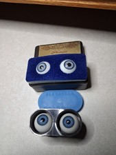 2 sets of West Germany Glasaugen Glass Doll Eyes 22 mm lavender   Blue