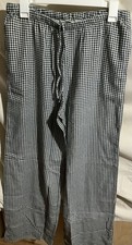 Mens Black/White Check 100% Cotton Pajama Pan...