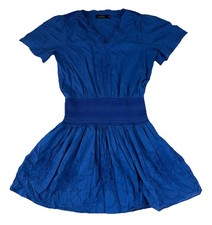 Lauren Ralph Lauren Womens Dress Size 6 Blue Elastic Waist V-Neck Short Sleeve