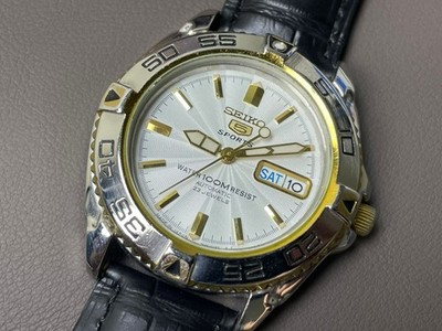 Seiko 5 Sports 100m Automatic 7S36-00Y0 White Dial 42mm Men's Watch
