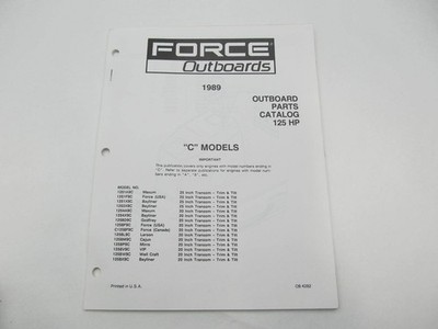 OB4282 Outboard Parts Catalog for Force 125 HP C Models 1989
