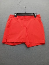 Cutter & Buck Women Flat Front Shorts 8 Red Regular Fit Moisture Wicking Casual