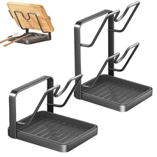 Organizer For Kitchen Pot Lids With Spoon Rest And Rag Holder For Countertop New