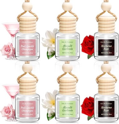6 Pack Car Air Fresheners - Romantic Essential Oil Diffuser Gift Set
