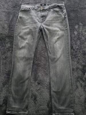 7 for All Mankind Ronnie Men s Dark Grey Slim Tapered Jeans W36in L30in