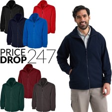 Mens Premium Thick Heavy Micro Fleece Jacket Zip Up - PLAIN ANTI PILL WARM COAT