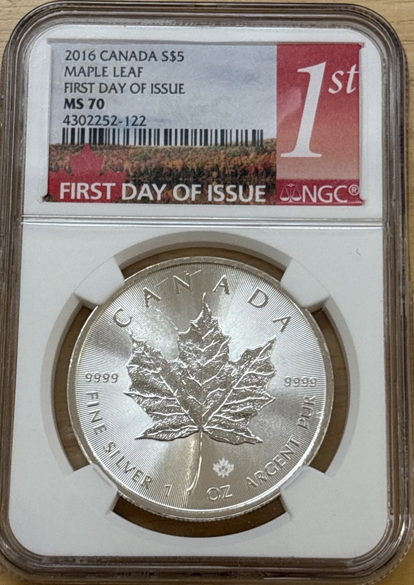 2016 $5 Canada Silver Maple Leaf NGC MS70 FIRST DAY OF ISSUE FDI