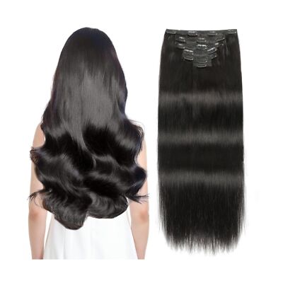 Clip in Hair Extensions Real Human Hair, 22 Inch 170g 7pcs Human Hair Clip in...