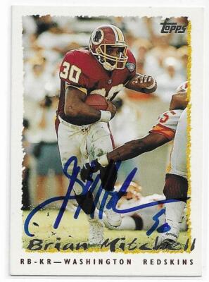 BRIAN MITCHELL Autographed Signed 1995 Topps card #325 Washington Redskins COA