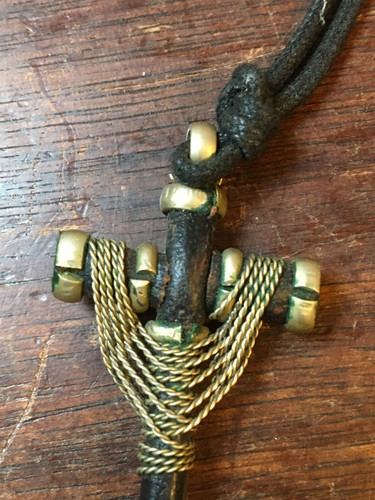 Crucifix or Cross Pendant Necklace, 2", String Necklace, sort of Celtic Chain - Picture 8 of 8