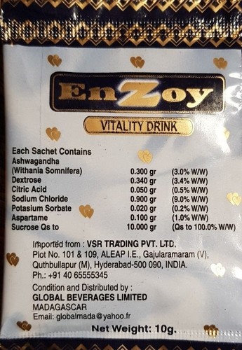 EnZoy Vitality Drink 10 sachets de 10 gr P&eacute;remption 012022
