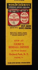 1930s Gene's Kendall Service Kendall Motor Oil Gear Lube Ph. 73 Orchard Park NY