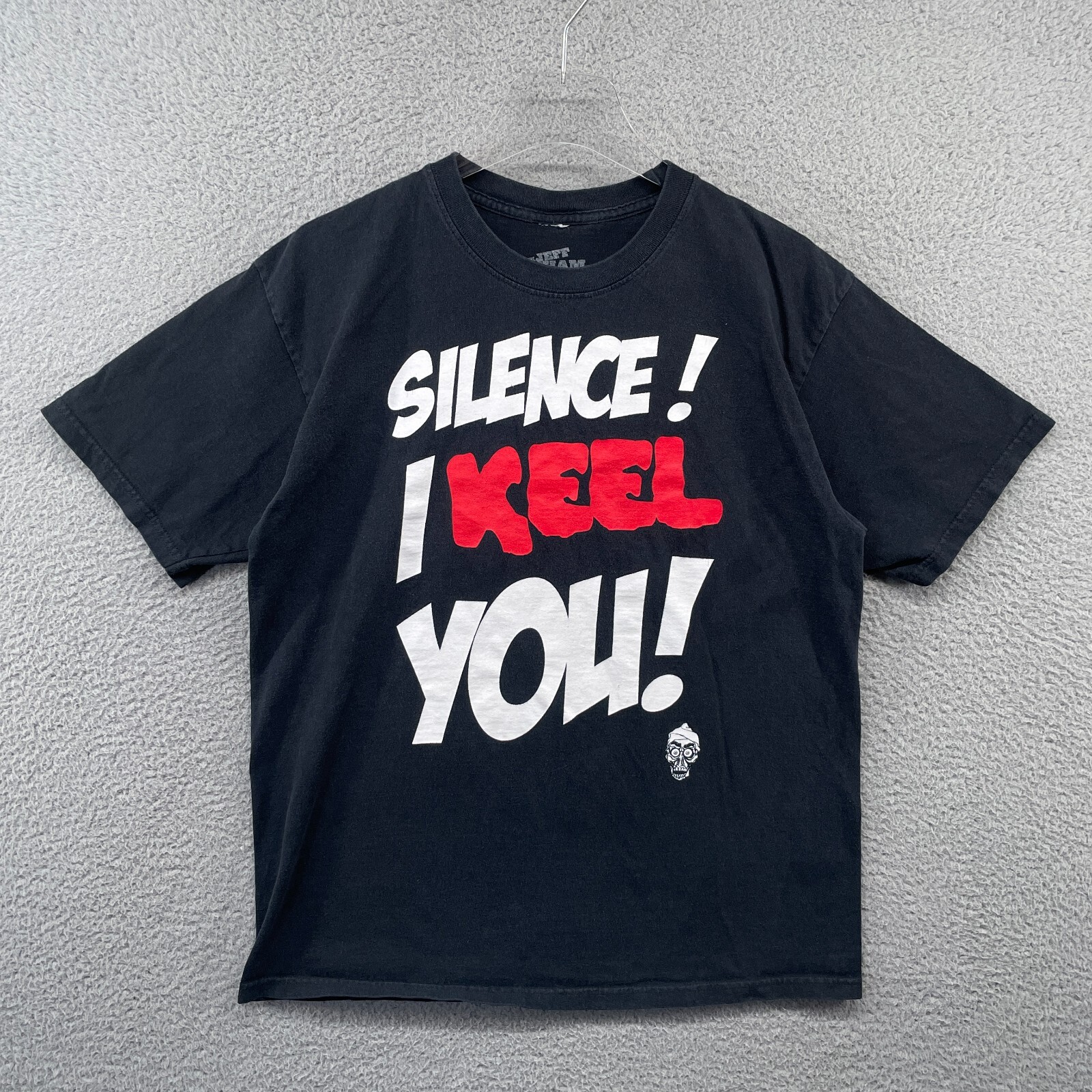 Jeff Dunham Shirt Mens Large Black Silence I Keel You Short Sleeve Graphic Tee