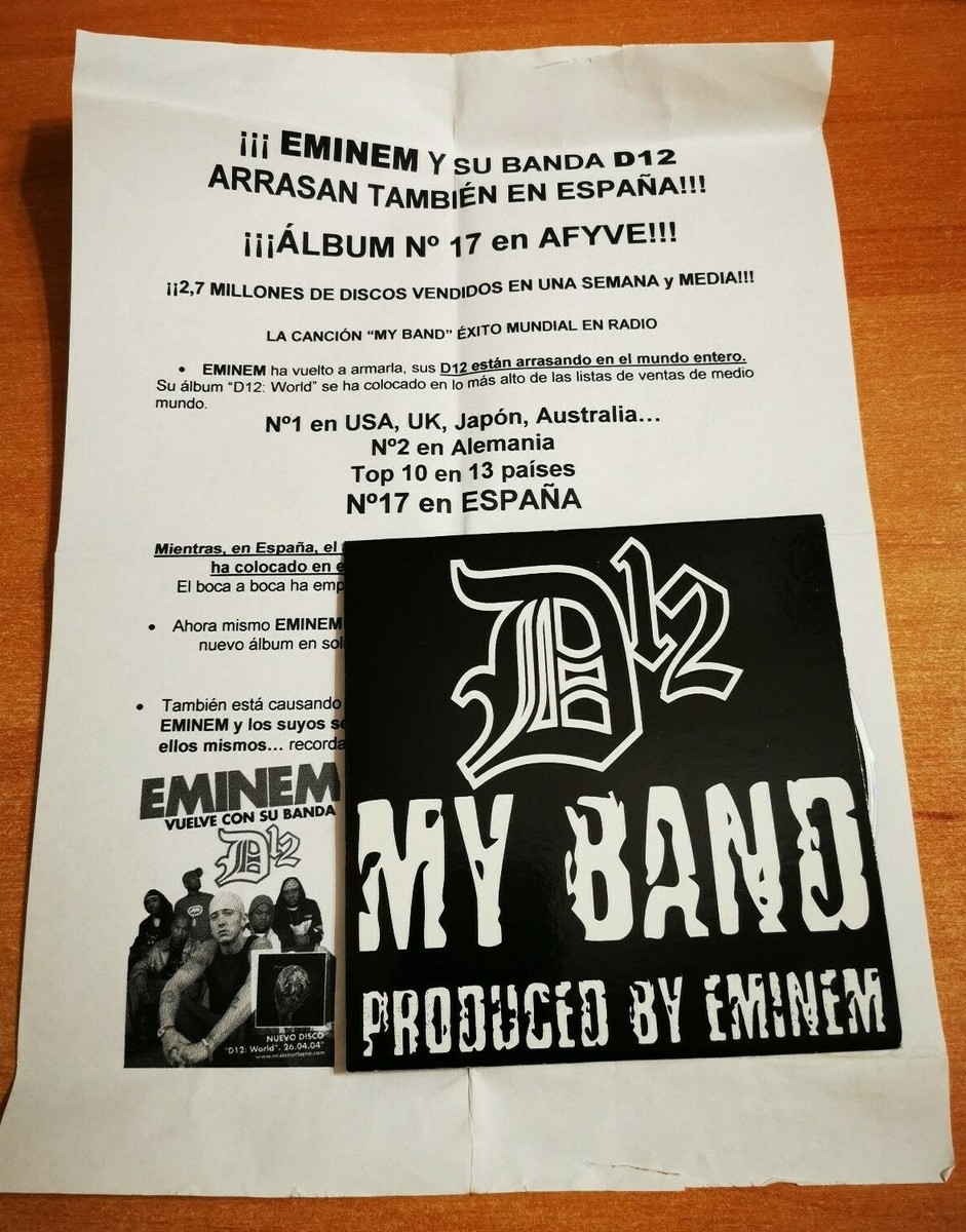D12 My band EMINEM RAREST SPANISH PROMO CD SINGLE UNIQUE COVER +