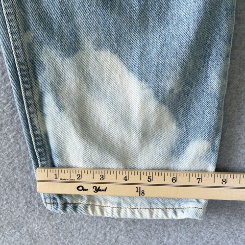 Vintage Levis Uomo 34X31 (etichetta 36X32) Blu 509 Dritto Arancione Tab Denim Sbiancato - Foto 6 di 16