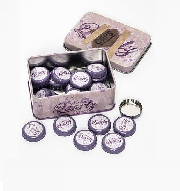 Fallout Collectible Tin & 20x Nuka Quartz Bottle Caps (Nuka Cola Series)
