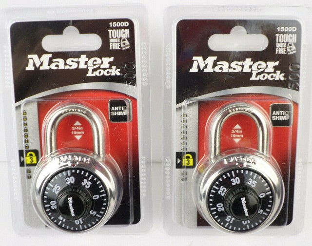 2 Master Lock AntiShim Combination Locks 1500D School Work Locker Bike Padlock eBay