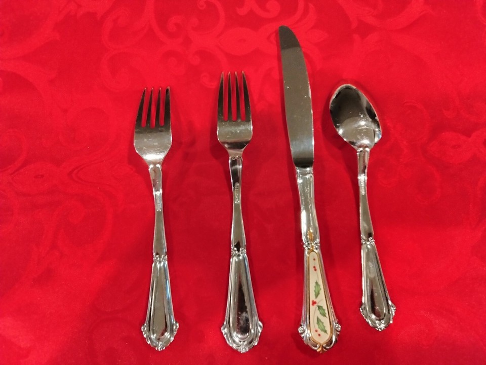 LENOX HOLIDAY 18/8 Stainless Steel Flatware 4 four 4piece place