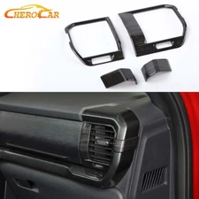 Center Console Air Vent Outlet Cover Trim Overlay For Ford F150 2021+ Black Wood