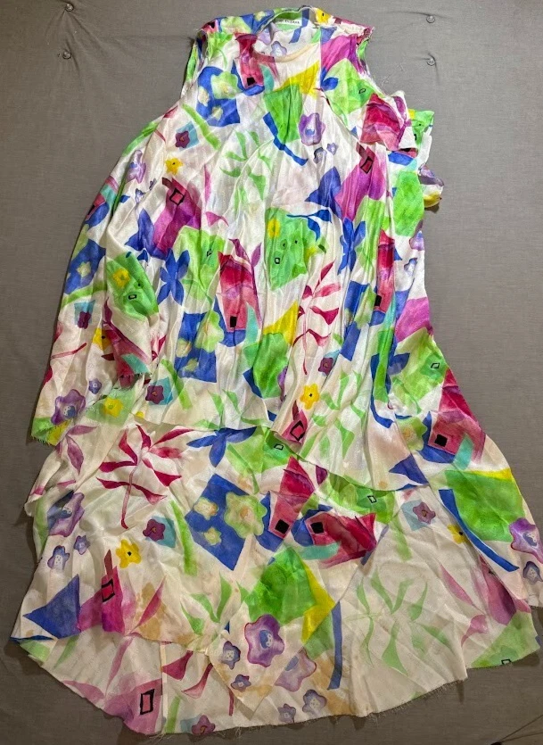 Vestido Balenciaga Barneys New York Mujer 36 Blanco Floral Largo Medio Damas. Foto 2 de 4