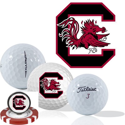 NCAA South Carolina Gamecocks   Golf Balls 12 pack  Titleist ProV1X   Refinished