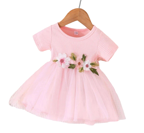 New Pink Flower Tutu Dress, Baby, infant, girl, party, wedding
