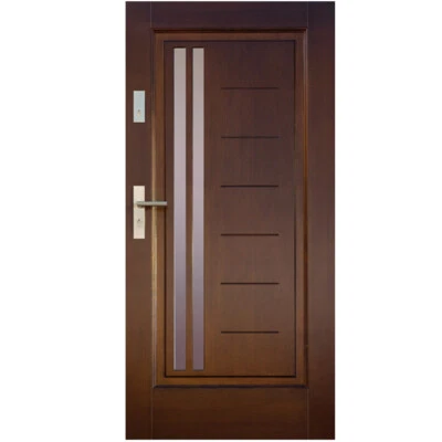 Porte extérieure porte extérieure en bois épaisseur 68 mm porte d'entrée chau... - Photo 1/4