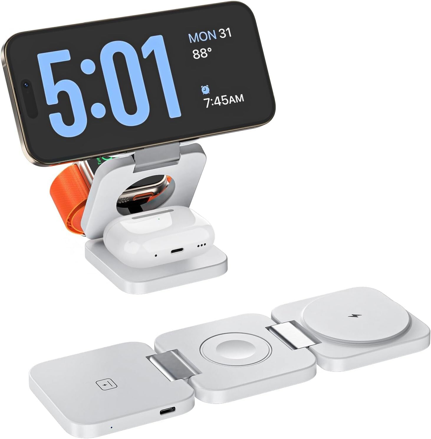 Charging Station For Apple Iphone Mag-Safe Foldable Travel Portable Charger Dock-image