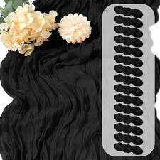 15 Pack Black Cheesecloth Table Runner 17 x 108 inch Cheese Cloth Table Runne...