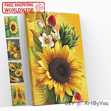 Paint By Numbers Kit Sunflower Nature DIY Decor Art Home Kids Acrylic Beginner