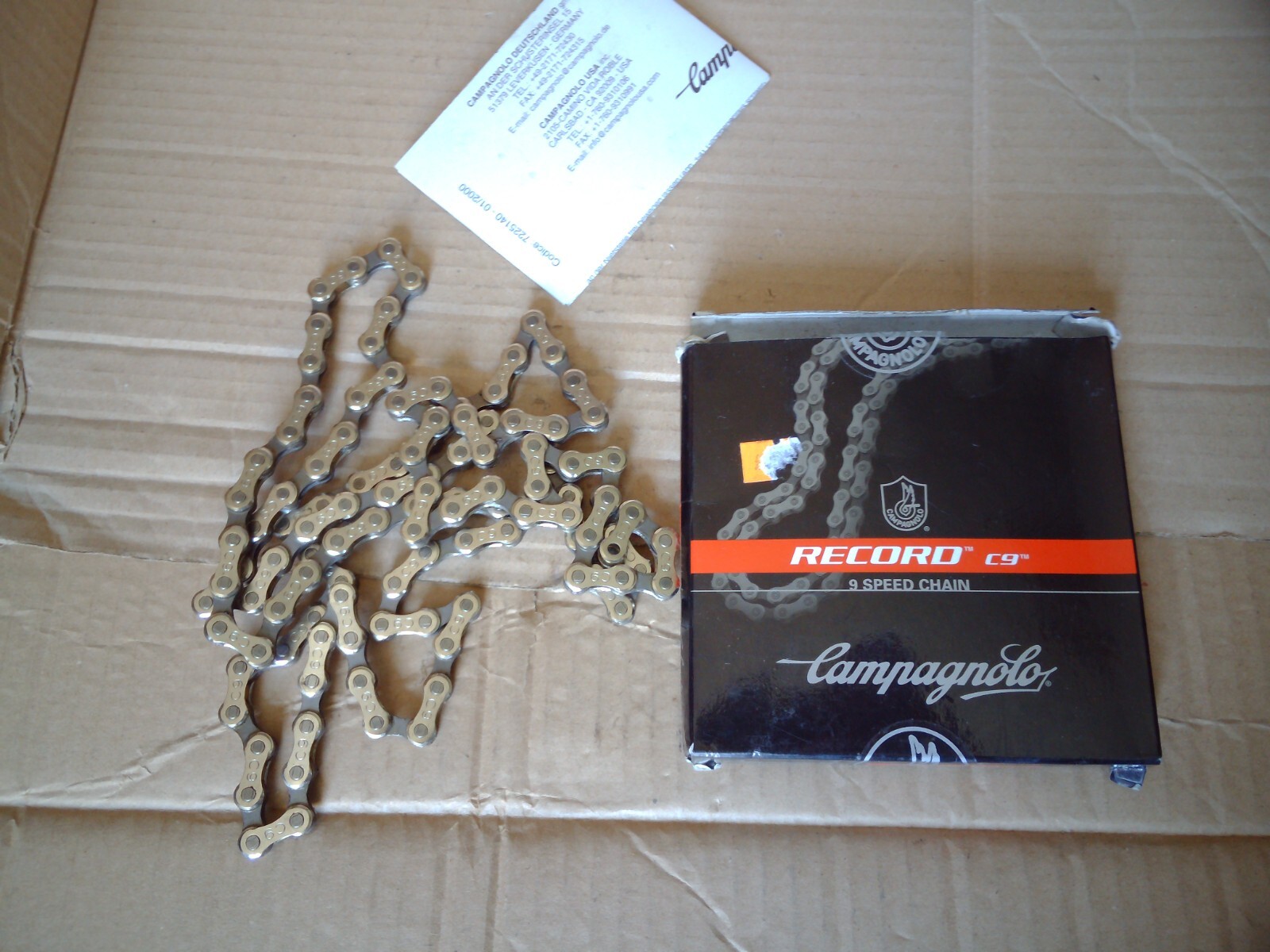 NOS CAMPAGNOLO RECORD UD 9 SPEED NARROW CHAIN 114 LINKS