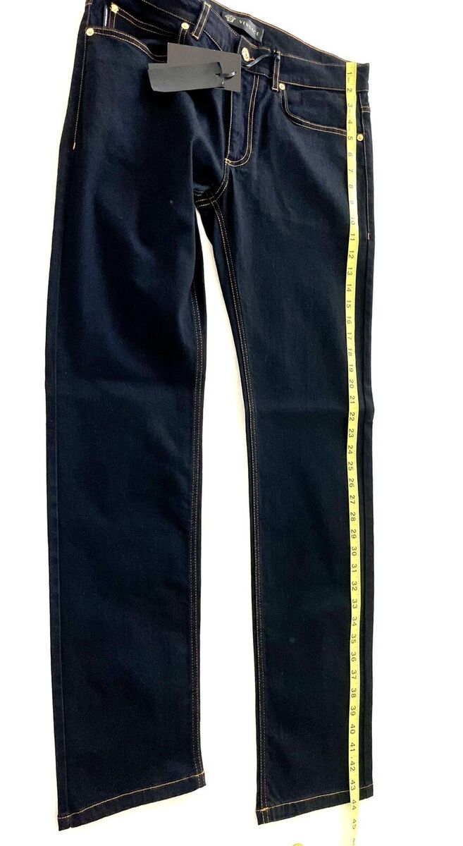 AUTHENTIC VERSACE BLACK DENIM JEANS VERSACE EMBROIDERED AUTHENTIC VERSACE BLACK DENIM JEANS VERSACE EMBROIDERED