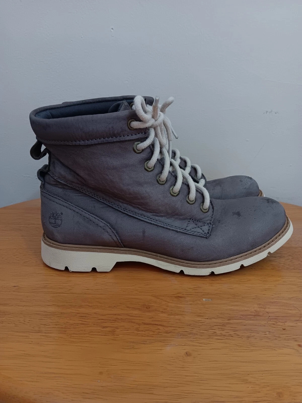Stivali Timberland da donna Bramhall taglia 6 5 impermeabili stringati Chukka grigio nabuk