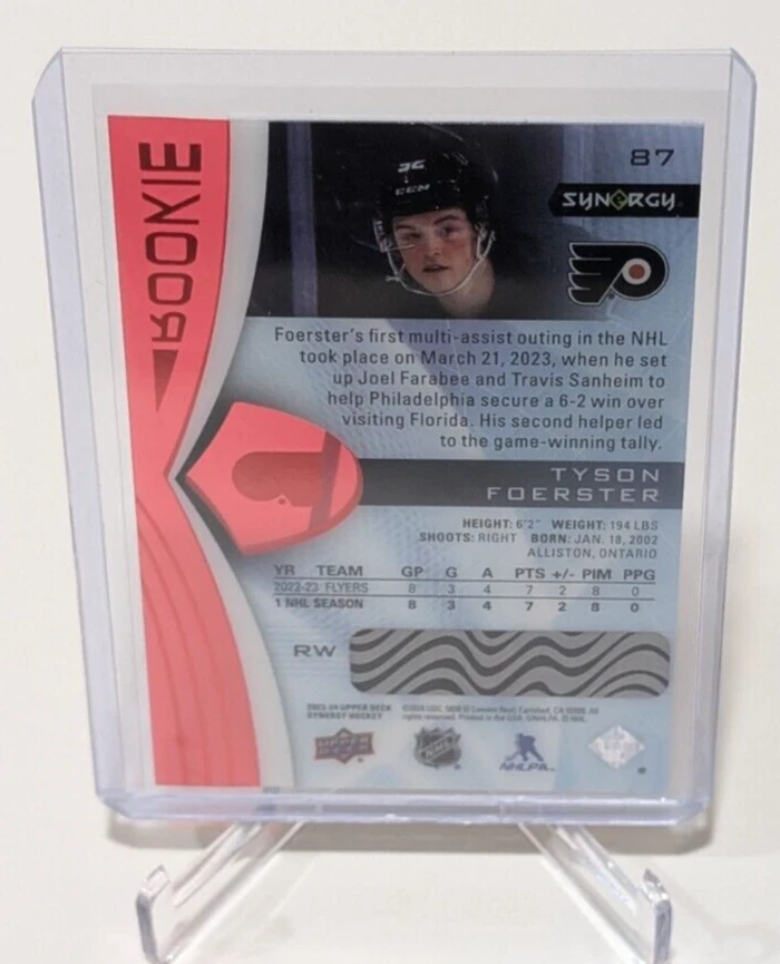 2023-24 Upper Deck Synergy Red Codes #87 Tyson Foerster Rookie Flyers - Image 2 of 2